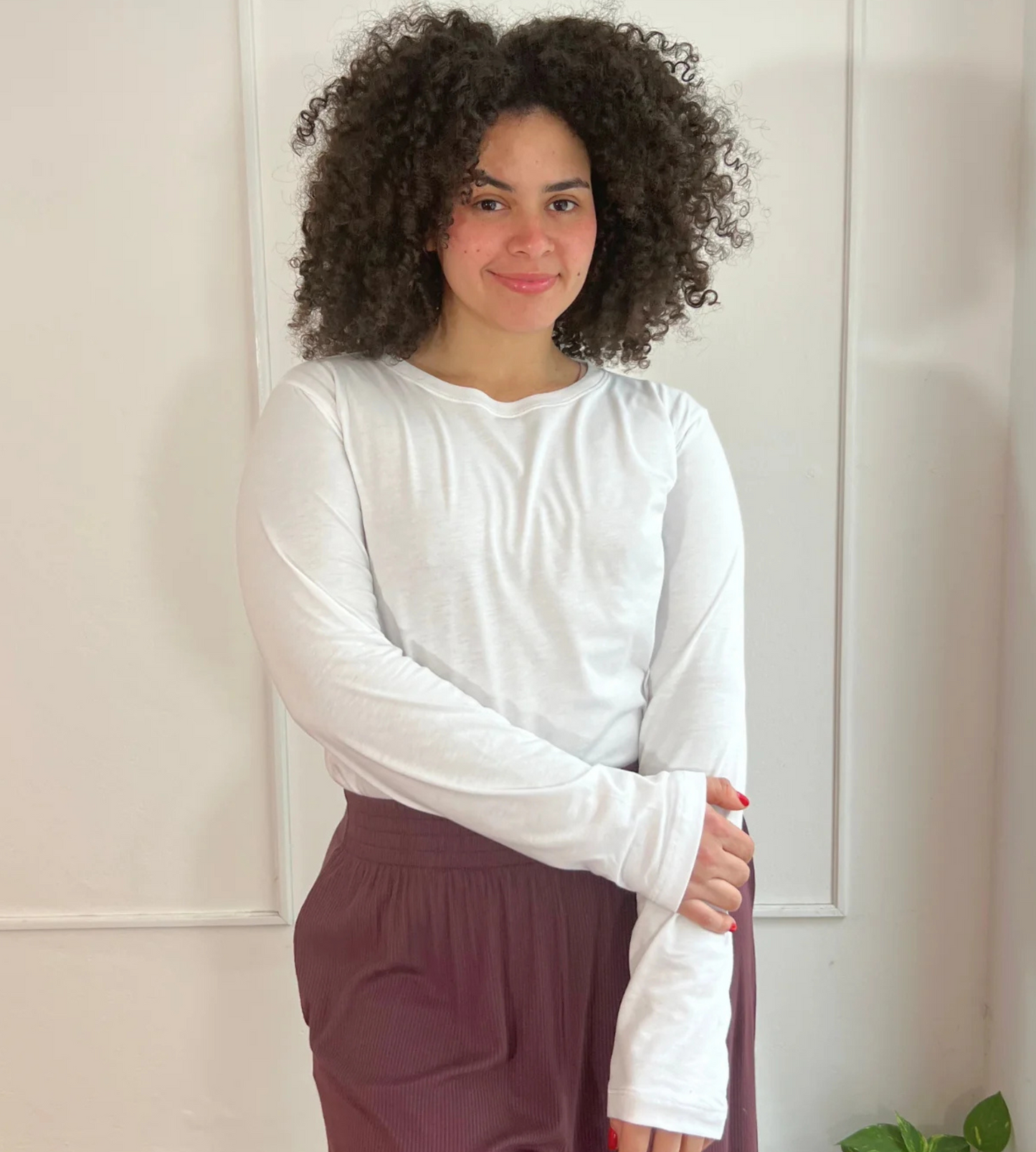 VENEVA 100% Peruvian Pima Cotton WOMEN Luxury Classic T-Shirt - Long Sleeve